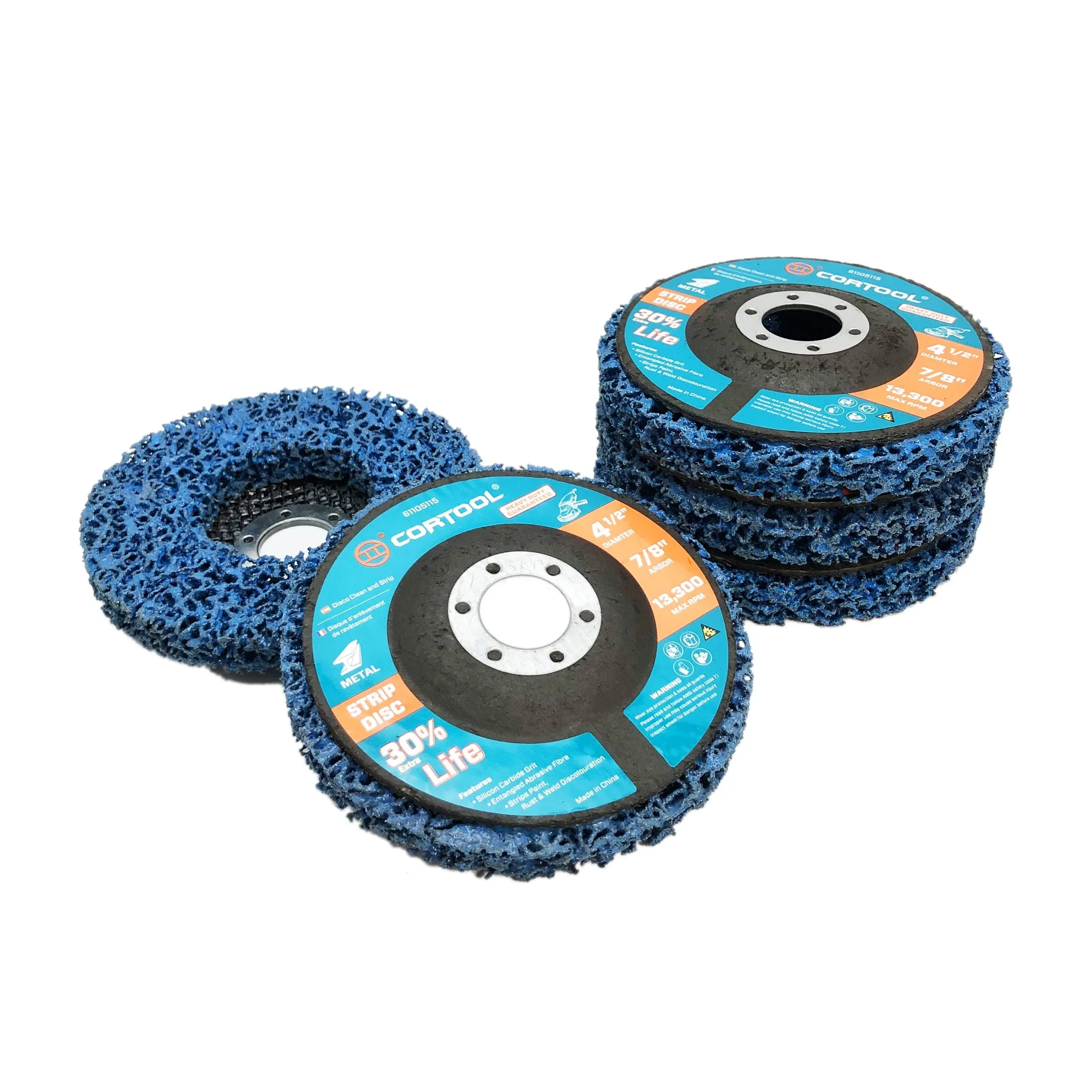 Strip Discs Stripping Wheel for Angle Grinder, Paint Remover Stripper for Metal/Wood, Clean Paint Rust Oxidation Welds - CORTOOL 5 Pack Premium