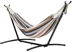 Basics Double Hammock with Space Saving Metal Stand, Indoor-Hammock Stand K