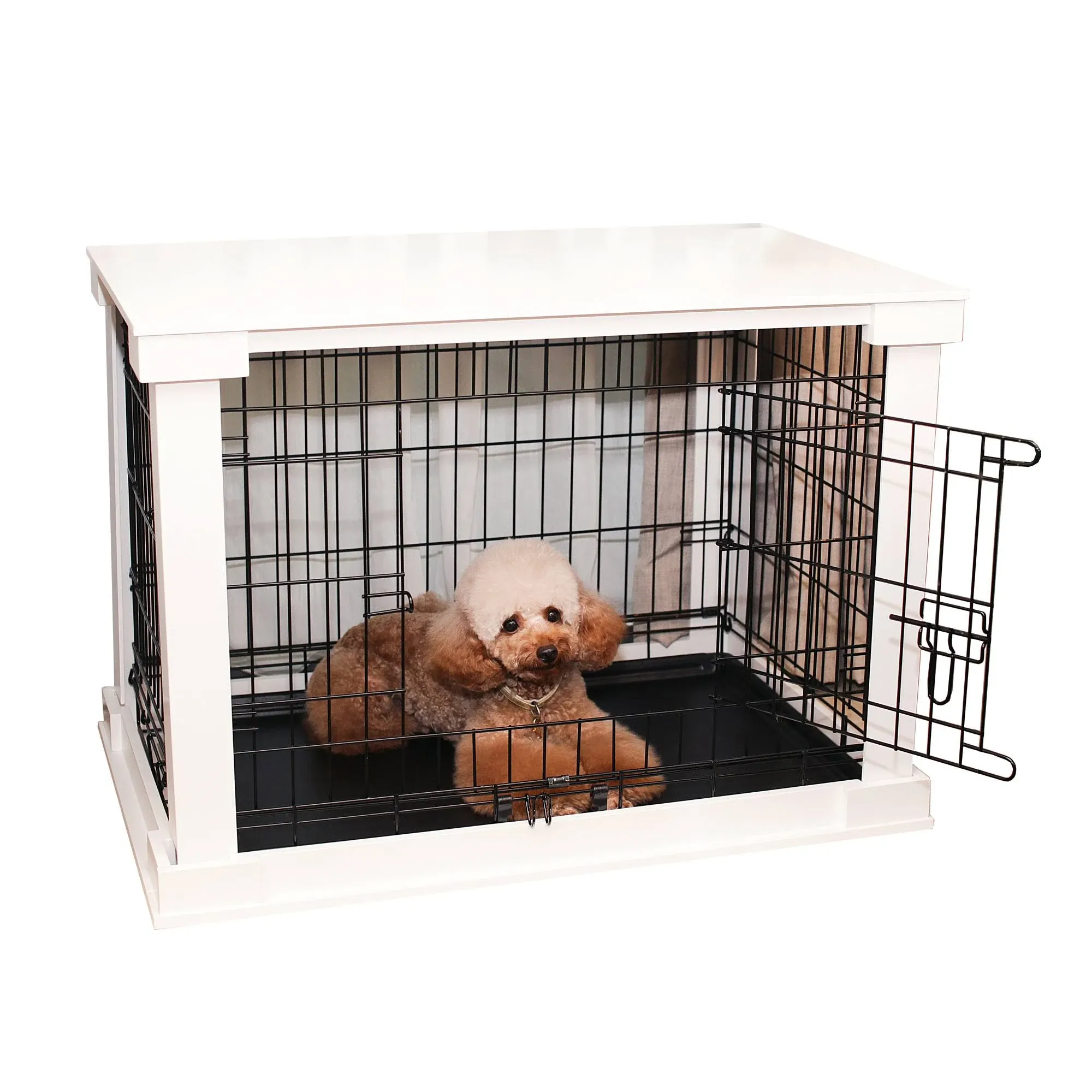 Cage with Crate Cover, White, Small