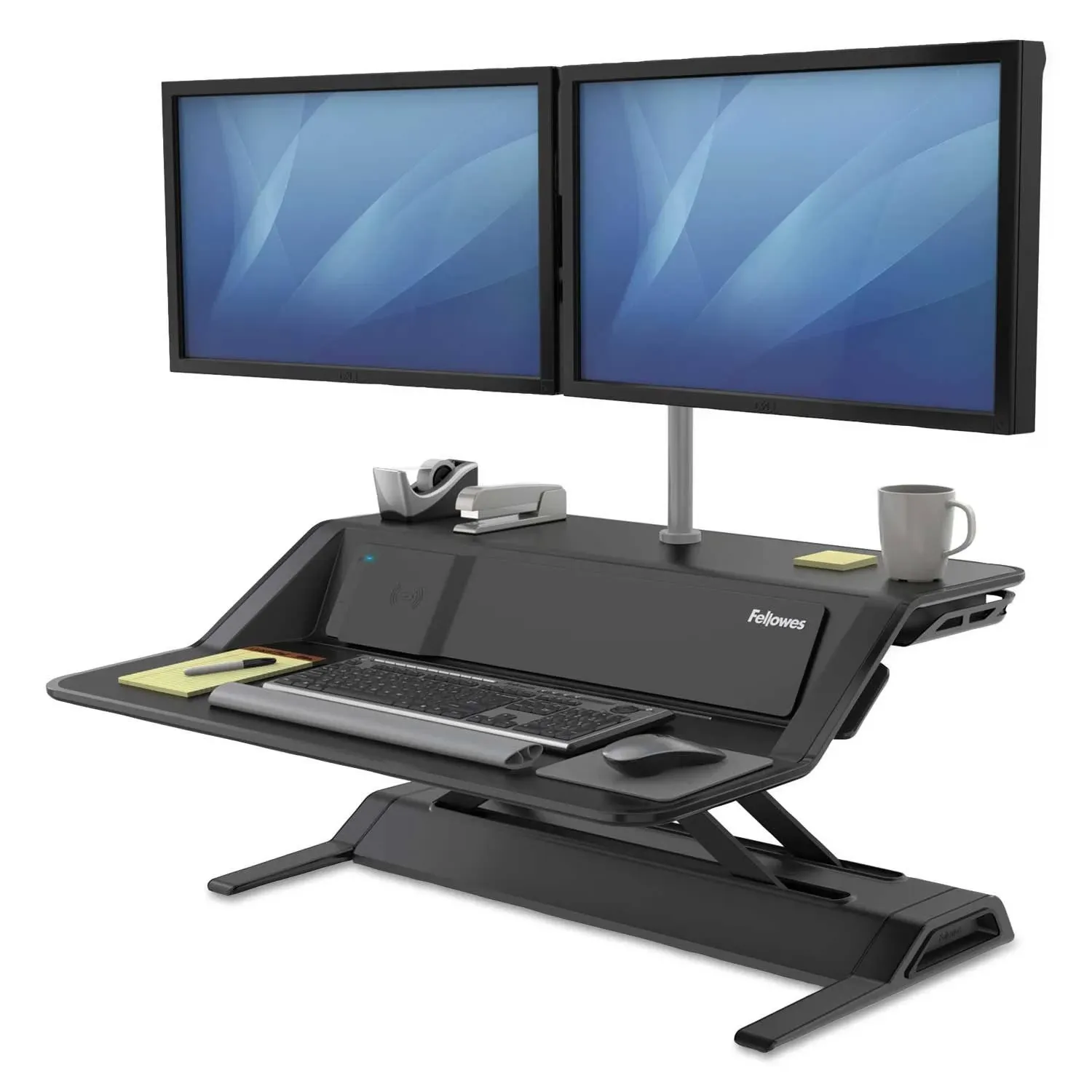 Fellowes Lotus DX Adjustable Sit-Stand Workstation, Black