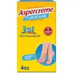 Aspercreme Lidocaine Foot Pain Relief Cream Soothes Aggravated Nerves & Moisturizes Dry Feet, Numbing Topical Analgesic With Max-Strength Lidocaine & Moisturizing Aloe, 4 Oz.