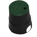 Dura Plastic Products 10" Round Valve Box Black Box-Green Lid - Replaces Carson 910 - Engraved: Irrigation Control Valve