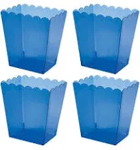 Fun Express Scalloped Plastic Containers Medium Blue Bulk 24 Pc