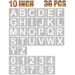 10 Inch Letter Stencils and Numbers 36 Pcs Alphabet Art Craft Stencils Reusab...