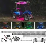 LEDGlow 12pc Million Color SMD LED Golf Cart Underbody Underglow Lighting Kit with Canopy. Wheel Well & Interior Lights