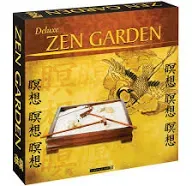 Deluxe Zen Garden Mini Japanese Rosewood Sand Garden With Rakes, NOT a TOY