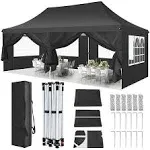 Pop Up Canopy Tent 10x20Heavy Duty Outdoor Canopy Gazebo w/6 Removable 132