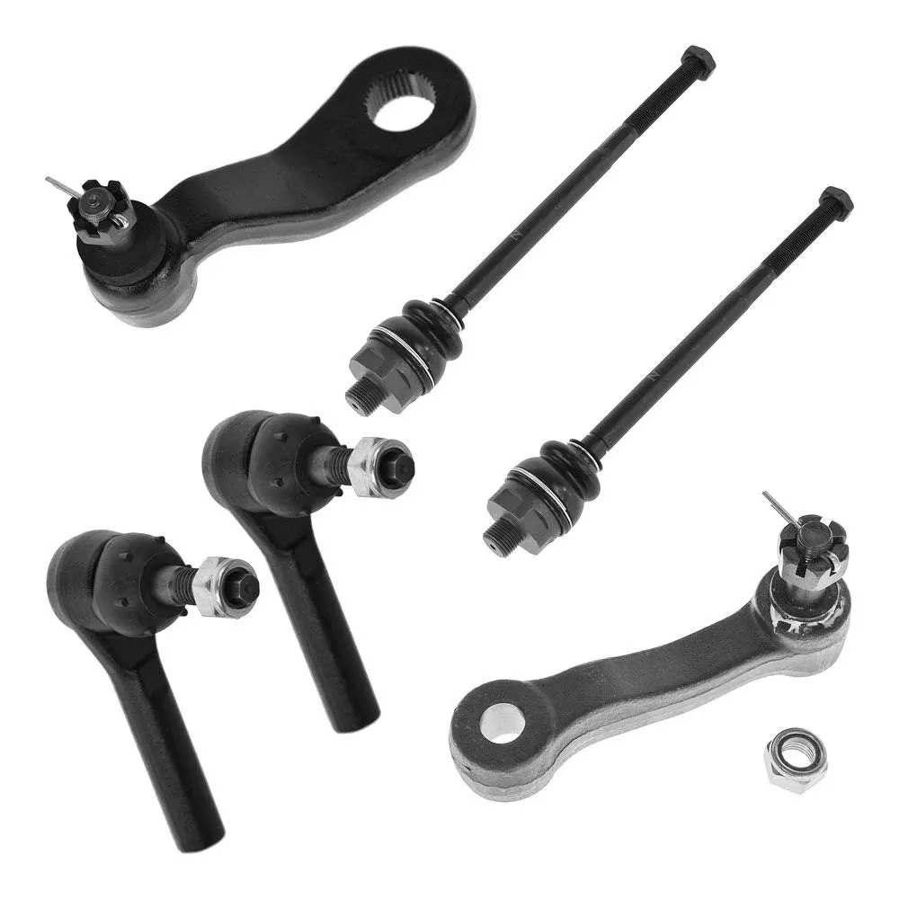 TRQ Front Steering Kit Idler Arm Pitman Arm Tie Rod Compatible with 01-12 Chevrolet GMC 03-07 Hummer