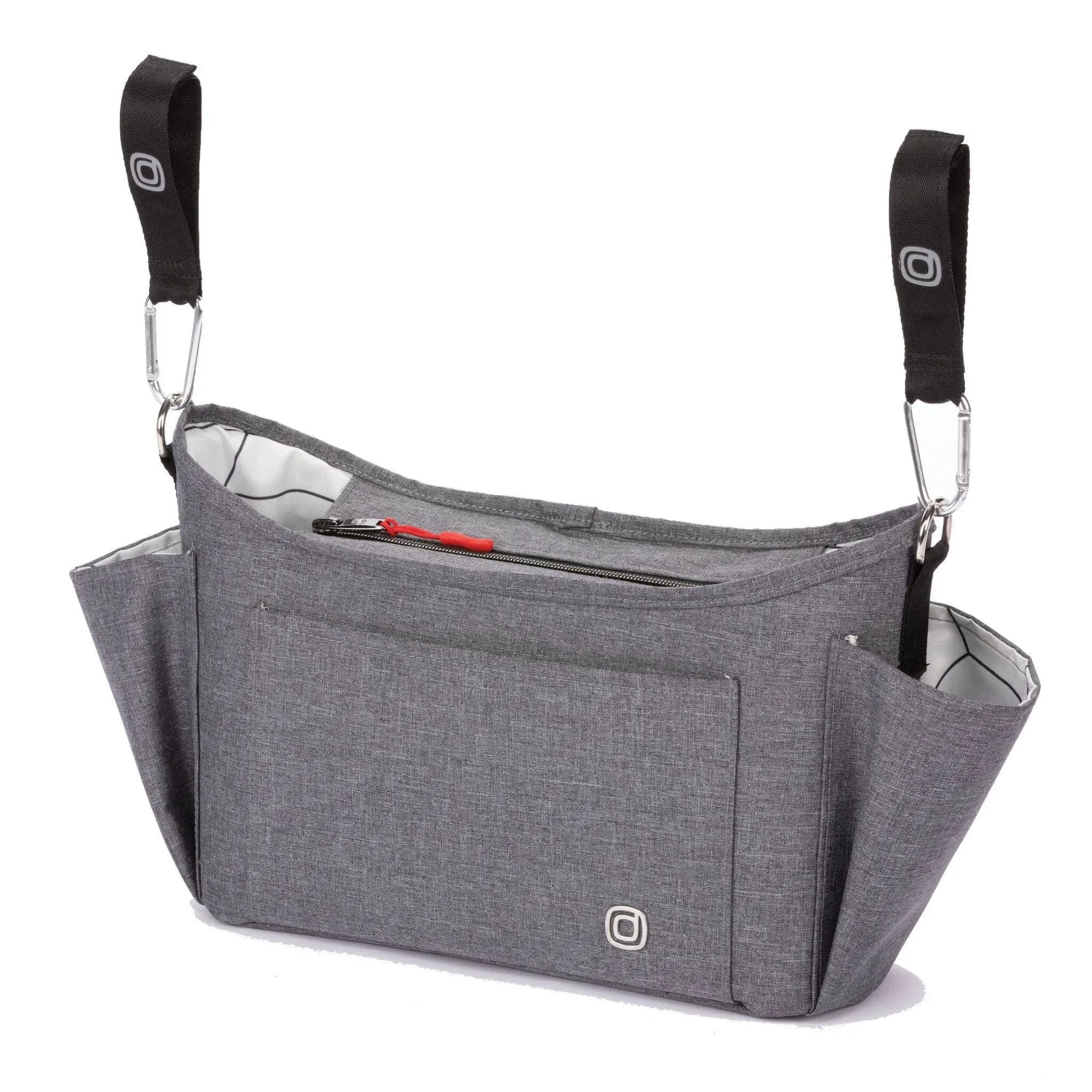 Studio Noos | Buggy Buddy Xl Universal Stroller Organizer with Cup Holders, Secure Attachment, Zip Pockets - Gray | Realry