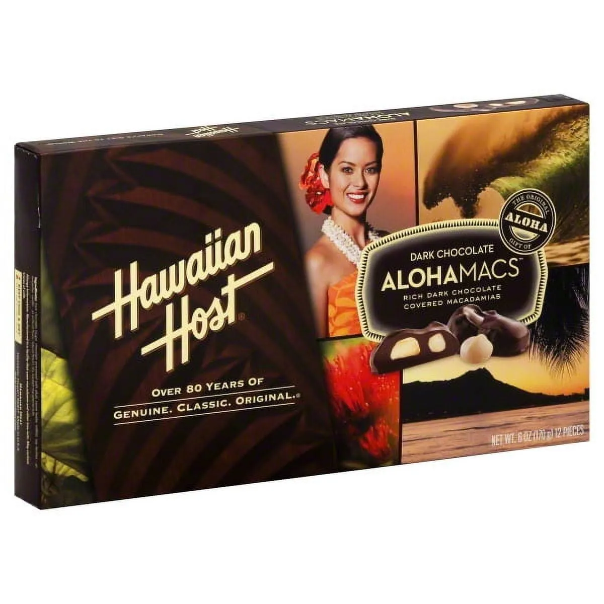 Hawaiian Host Alohamacs Dark Chocolate Macadamia Nuts, 6 Oz., 12 Count