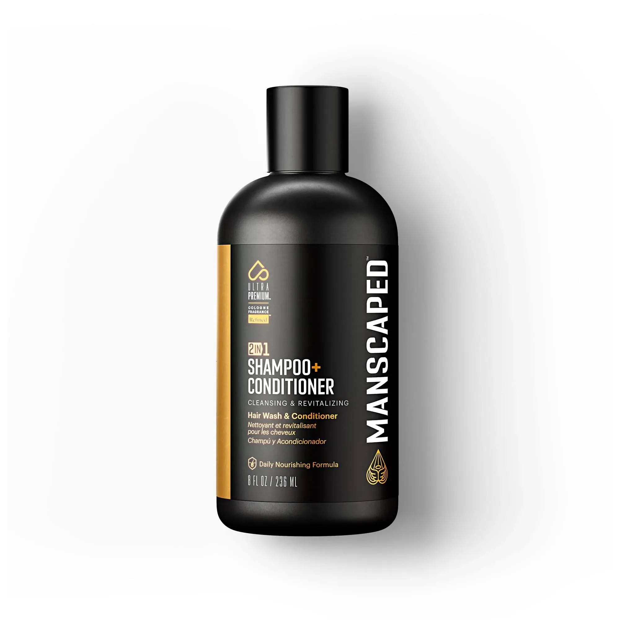 MANSCAPED® 2 In 1 Shampoo & Conditioner, UltraPremium Formula Infused with Sea Kelp, Coconut Water, Aloe for Nourishing and Hydrating Hair (16 oz)