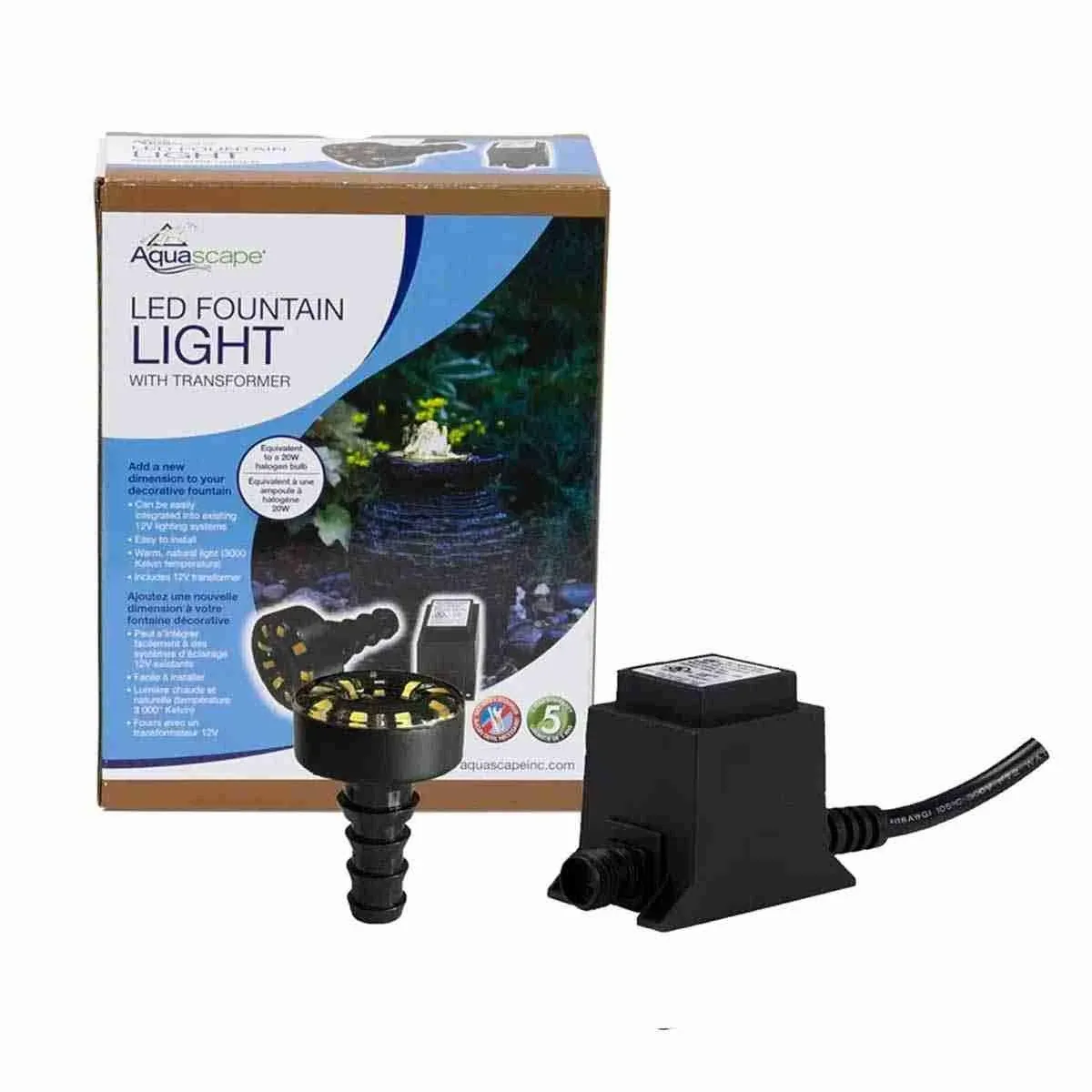 Aquascape LED Fountain Accent Light 12 volt with Transformer