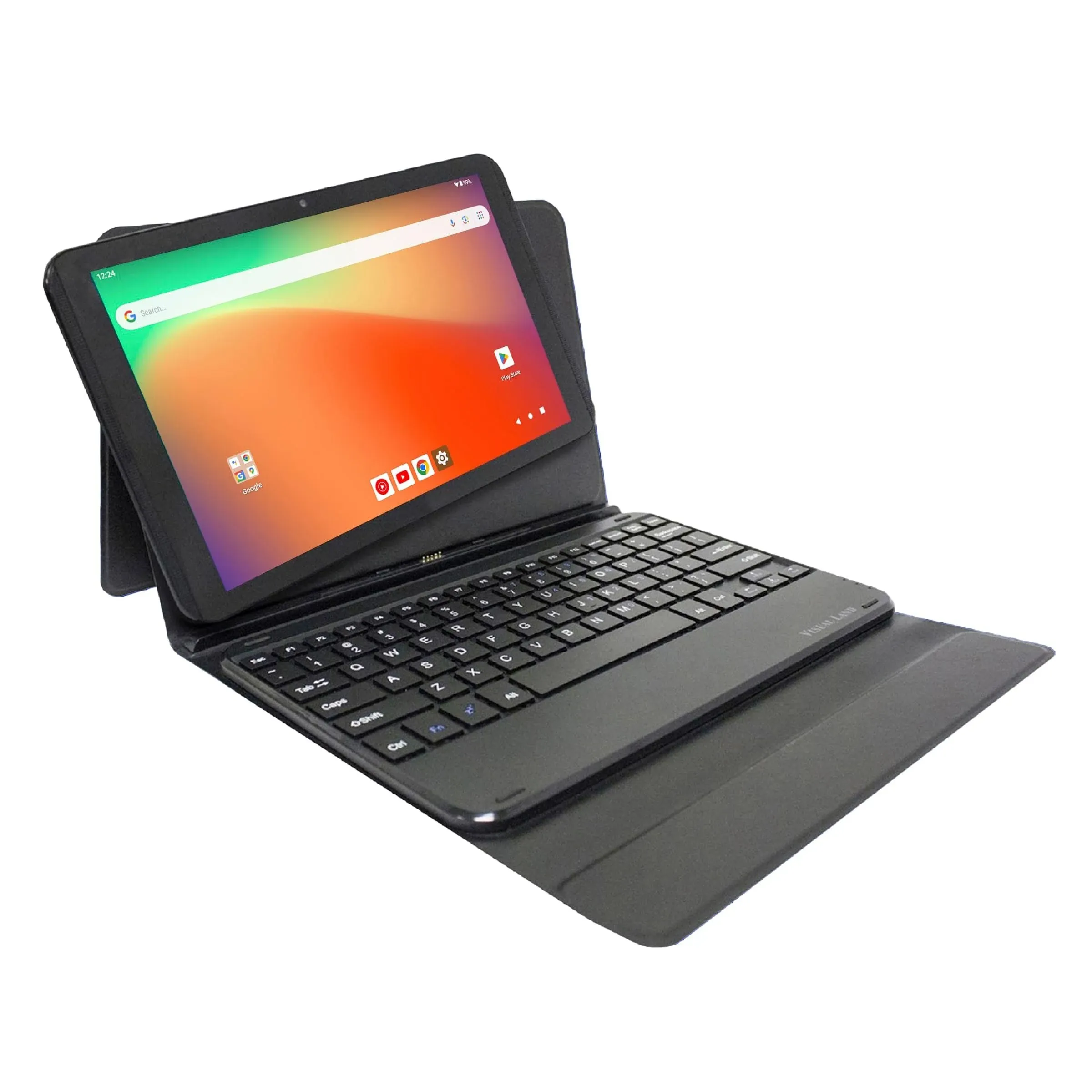 Visual Land Prestige Elite 10qh 10.1" HD IPS Android 13 Quad-Core Tablet, 64gb Storage, 2GB Ram, with Keyboard Case - Black