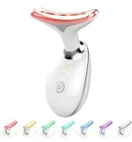 Red-Light-Therapy-for-Face and Neck, Red Light Therapy Wand, 7 Color Led Face Neck Massager for Skin Care, White