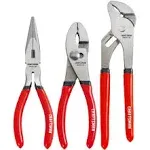 Craftsman Pliers Set, 3 Piece Set, 6 inch Long Nose, 6 inch Slip Joint, 8 inch Groove Joint (CMHT84103R)