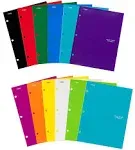 Star Pocket Folders, 4-Pocket, 12-1/2&#034; x 9-1/2&#034;, Assorted Colors, 12 Pack