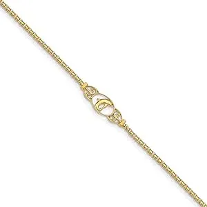 14KT YELLOW GOLD POLISHED DOLPHIN ANKLET