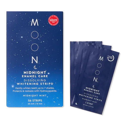 Moon Midnight Enamel Care Dissolving Whitening Strips with Hydroxyapatite