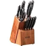 VEVOR Knife Storage Block 15 Slots, Acacia Wood Universal Knife Holders Without