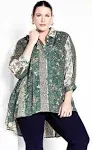 AVENUE Women's Plus Size Blouse Athena PRT, First Blush