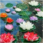 Artificial Lily Pads for Pond, 11In &amp; 6In Artificial Flowers Floating Foam Lotus