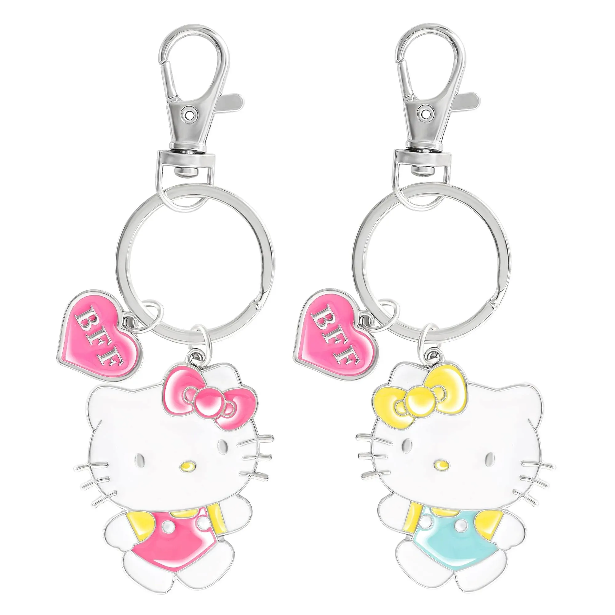 Hello Kitty Sanrio BFF Keychain Set of 2 and Mimmy White - Pink, Yellow, White