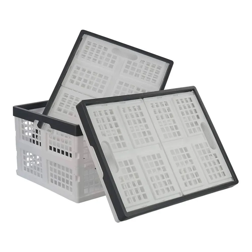 Teyyvn 3-Pack 30 L Plastic Stackable Collapsible Storage Crates