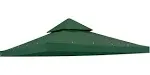 Yescom 10'x10' Replacement 2 Tier Gazebo Canopy Top Patio Cover Green