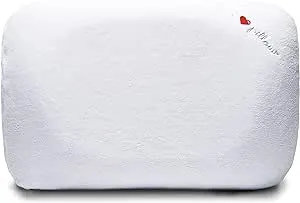 I Love Pillow Ergonomic Head Neck Contour Sleeping Pillow with Memory Foam Core and Removable Machine Wash Cover, King Size, White