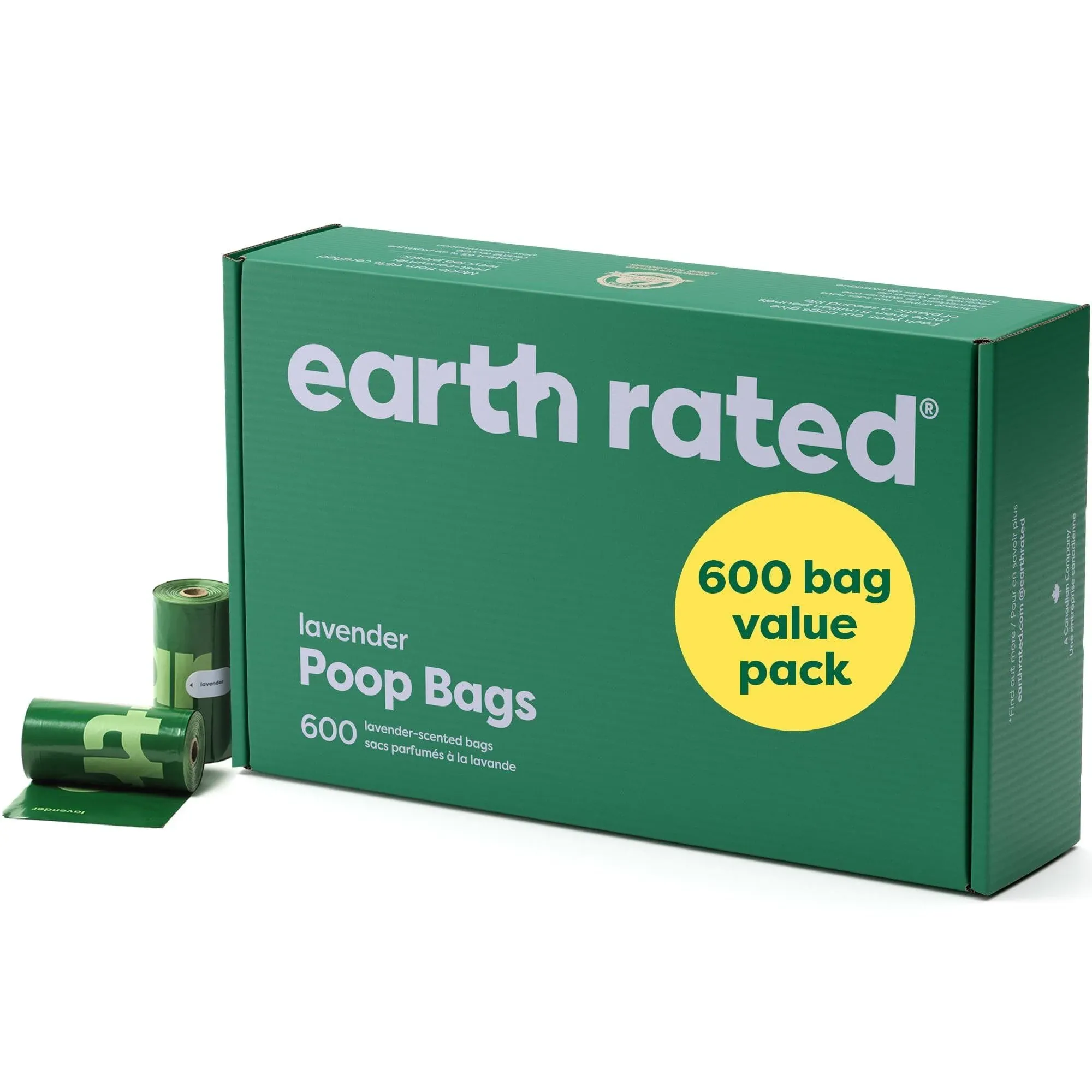 Earth Rated Dog Poop Bags, Refill Rolls, Lavender Scented, 600 Count