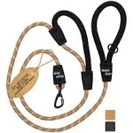 Roam Gear 6 Foot Dog Leash, Two Extra Padded Handles, Heavy Duty No Pull Rope Lead, Lockable Carabiner Clip, Reflective for Night Safety, Durable