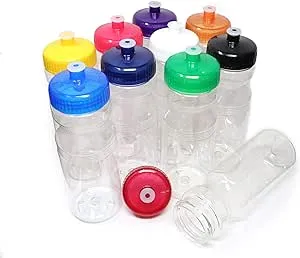 Rolling Sands 24 Ounce BPA-Free Plastic Water Bottles, Set of 10, Made in USA