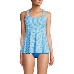 New\xa0Land’s End flutter scoop neck Tankini comfort strap Blackberry Medium 10-12