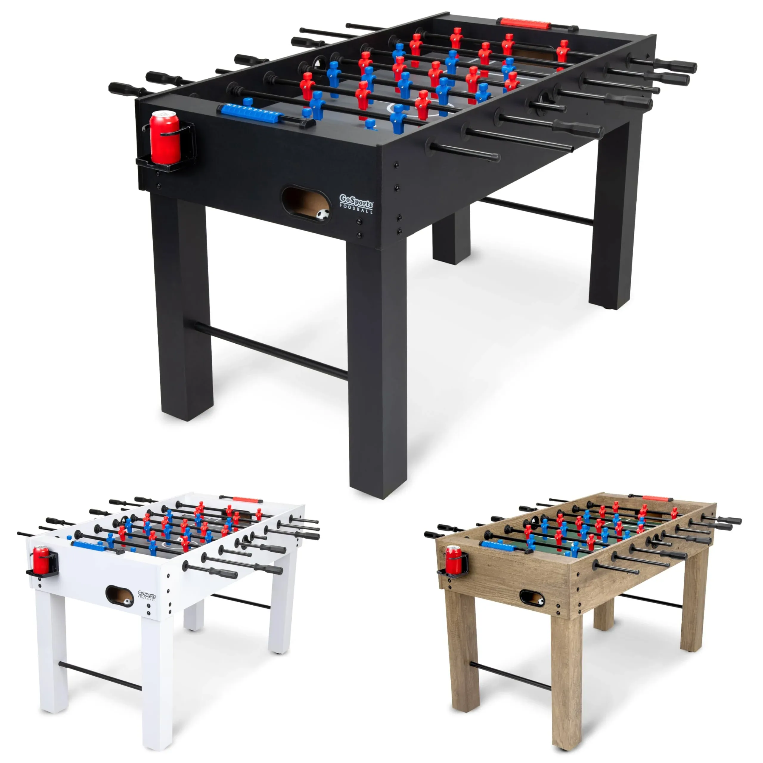 Gosports 54 full size foosball table - black finish - includes 4 balls and 2 cup holders