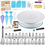 Kootek 96PCs Cake Decorating Supplies Kits with Ebook Cake Turntable 30+2 Piping Bags