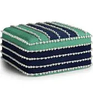 Simpli Home Garbo Square Woven Indoor / Outdoor Pouf