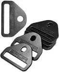 GPCA - Tie Down Metal D-Plates/D-Buckles, Easy-to-Install Truck Tie Downs, Compatible with Cargo Cover Mounts, Heavy-Duty Jeep Wrangler Accessories for 4xe, JL, JT, JK, TJ and More, 3mm, 6 Packs