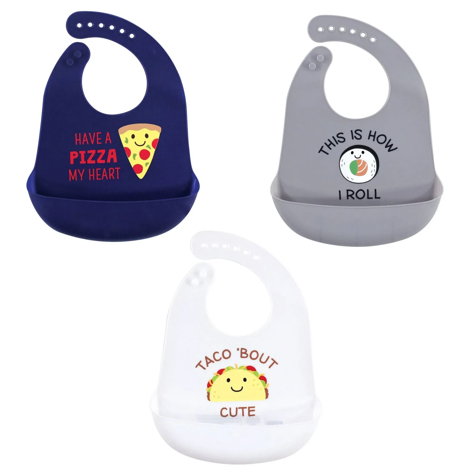 Hudson Baby Silicone Bibs Pizza / One Size