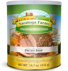 Saratoga Farms Freeze Dried Beef, 1 Emergency Food Storage Supply, 28 Servings with 20-30 Year Shelf-Life in #10 Can (Save More with 2,3,4, or 6 Pack)