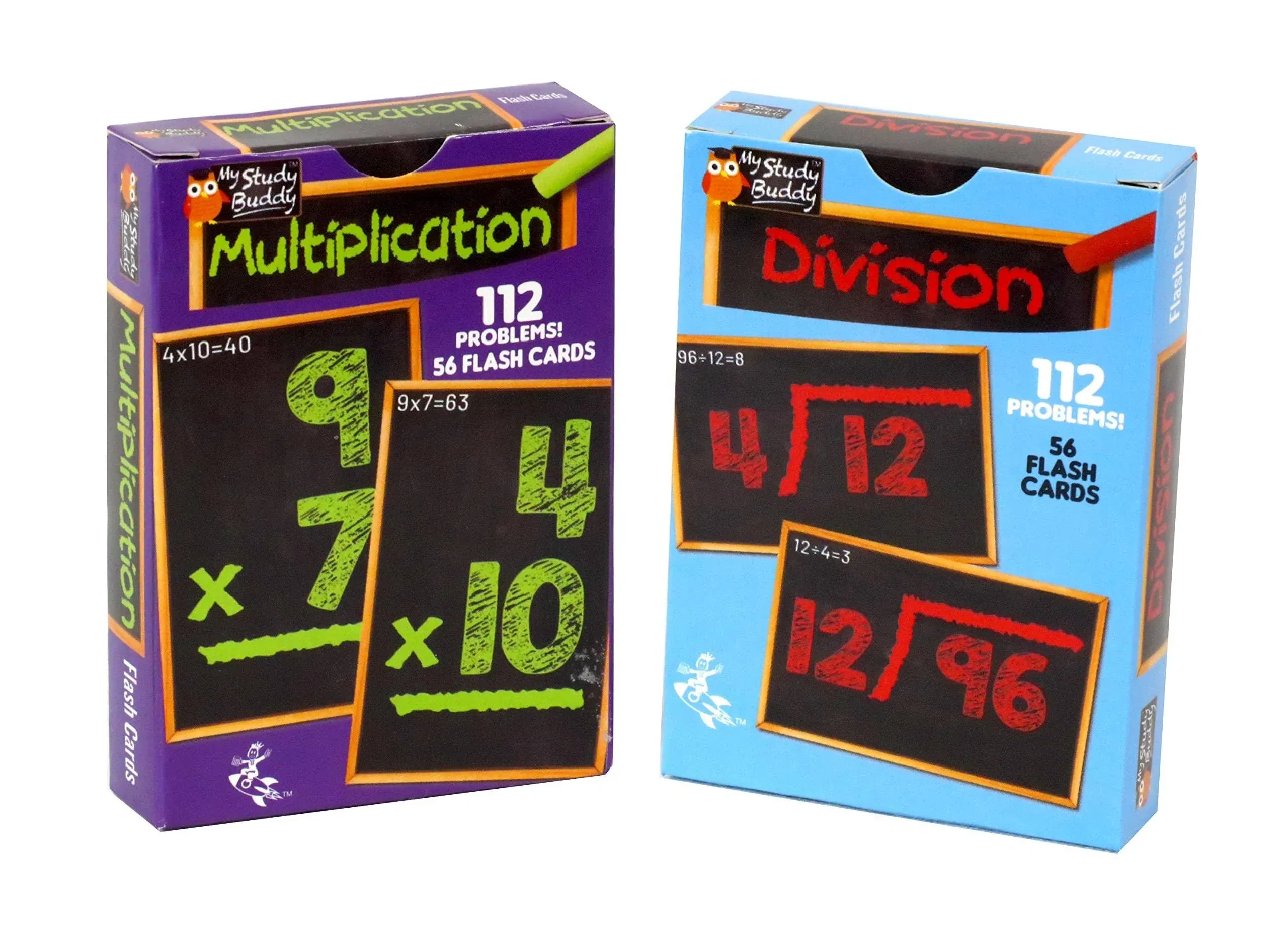 Regal Games Math Flash Cards for Multiplication & Division - 1st Grade, 2nd Grade, 3rd Grade Math & More - Flash Cards Math for Kids (112 Cards - 2 Packs)