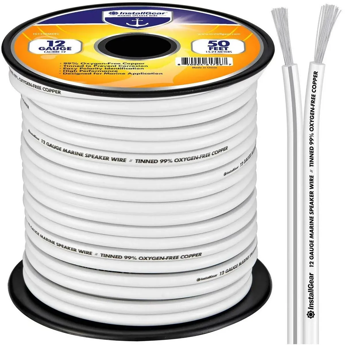 InstallGear 12 Gauge Tinned OFC Heavy Duty Boat Marine Speaker Wire