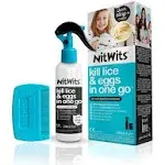 NitWits All-in-One Head Lice Treatment Spray, Kills Lice, Super Lice & Eggs, Includes Lice Spray 120ml & Lice Comb, Lice Treatment for Kids & Adults