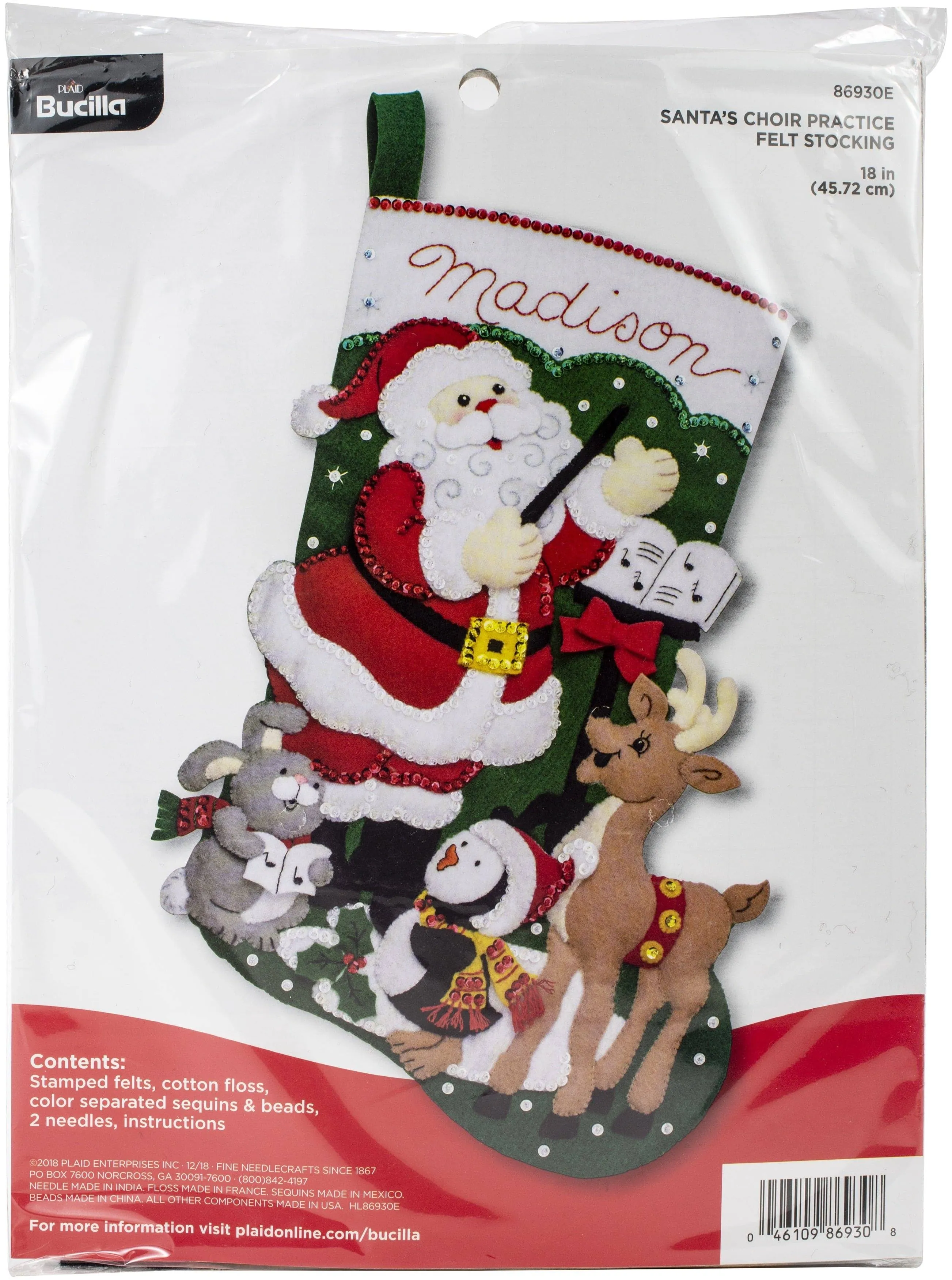 Santa Choir Practice Bucilla Christmas Stocking Kit