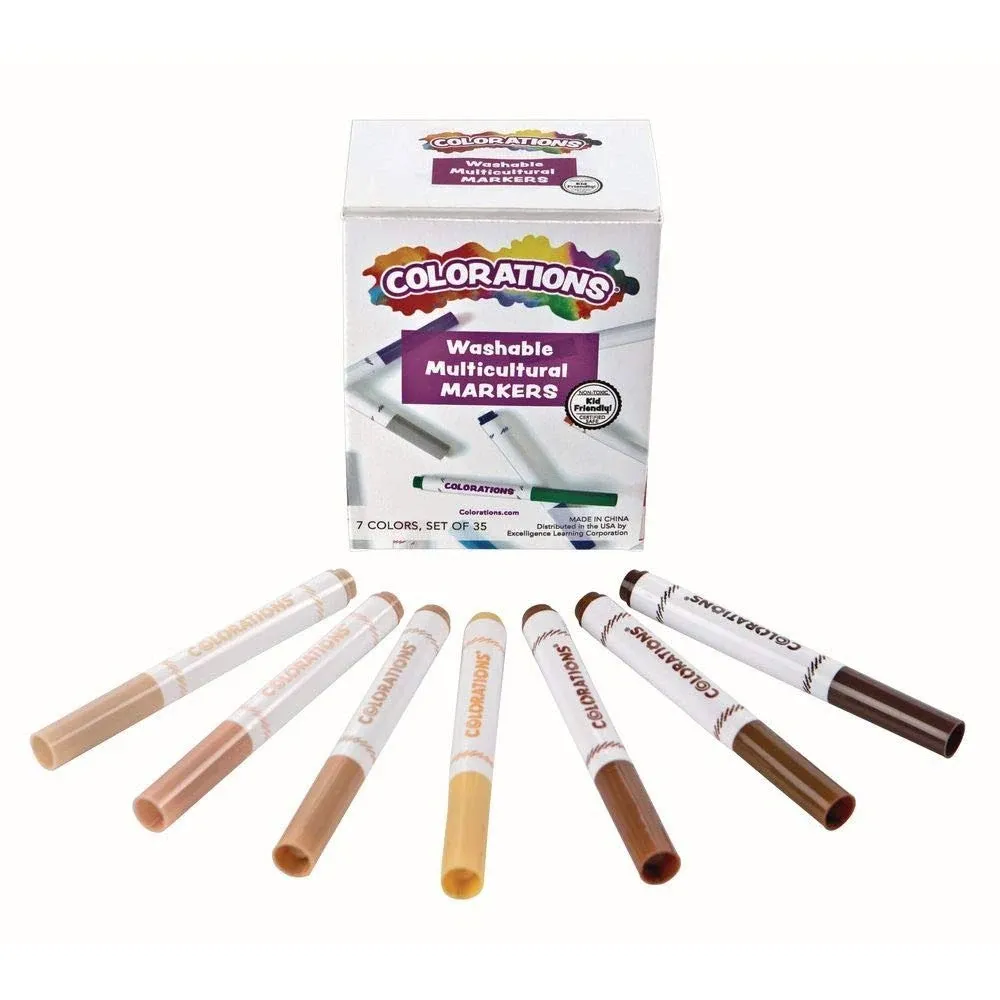 Colorations Multicultural Chubby Markers Set of 35 (Item # COLMC)