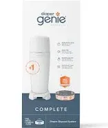 Playtex Diaper Genie Complete Starter Set Pail & 3 Free Refills, Built-In Odor Controlling Antimicrobial