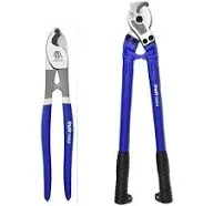 2Pcs Cable Cutter Sets - 10&14" for Copper and Aluminum, Includes 2 Pcs, Stainless Steel Wire Rope Cutter