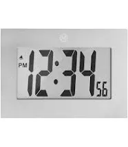 Marathon CL030064BK Large Frame Digital Wall Clock Black 9”x6” news room time