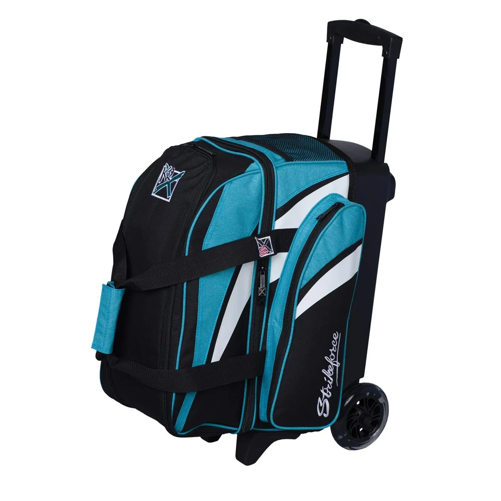 KR Strikeforce Cruiser Smooth Black/Teal 2 Ball Roller Bowling Bag