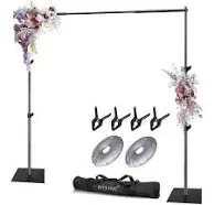 Pipe and Drape Photography Backdrop Stand Kit Adjustable Photo Background Sta...