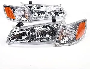 Spec-D Tuning 2LCLH-CAM00JM-RS Black Headlights & Corner Lights for 2000-2001 Toyota Camry